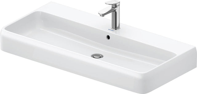DURAVIT Qatego Aufsatzwaschtisch 1000 mm weiß geschliffen mit Hahnlochbank und Überlauf