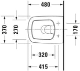 Duravit Wand-WC DuraStyle Compact 480 mm Tiefspüler mit WonderGliss in Weiß