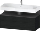 Duravit Qatego Waschtischunterbau 1190 mm – Weiß Matt mit Eiche Schwarz Nische, 1 Auszug, LED