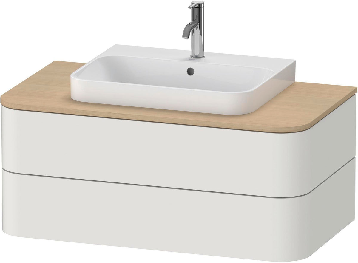 Duravit Happy D.2 Konsolenwaschtischunterbau 1000 mm taupe supermatt mit LED-Innenbeleuchtung und Tip-On