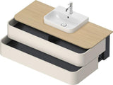 Duravit Waschtischunterbau Happy D.2 Plus 1300 mm taupe supermatt mit Tip-On-Technik