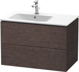 DURAVIT L-Cube Waschtischunterbau 820 mm betongrau matt – 2 Schubkästen, Becken links, wandhängend