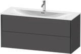 DURAVIT XViu Waschtischunterbau wandhängend 1210 mm, 2 Schubkästen, weiß matt – ohne Griff, mit Tip-On-Technik