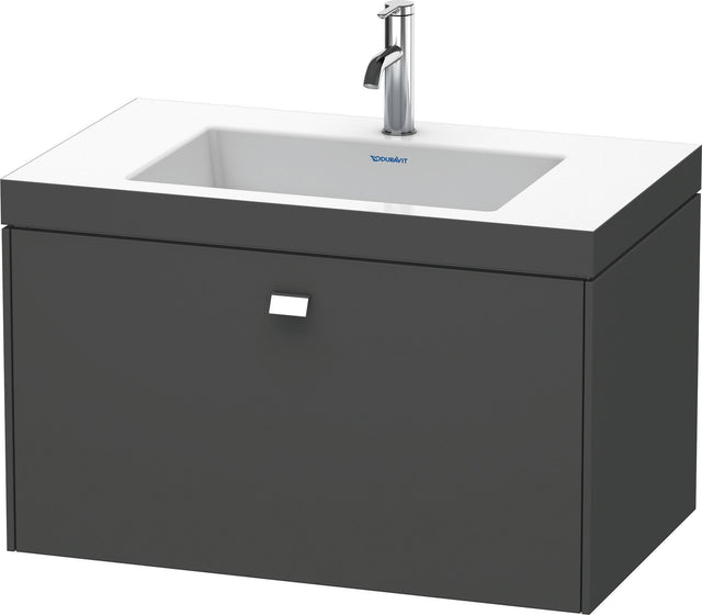 DURAVIT Brioso c-bonded Waschtischset 800 mm mit Unterschrank, 1 Auszug, betongrau matt