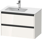 weiß hochglanz / 2 Schubkästen / Waschtischunterbau
