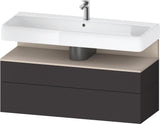 Duravit Qatego Waschtischunterbau 1190 mm – Weiß Matt mit Eiche Schwarz Nische, 1 Auszug, LED