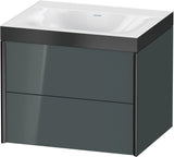 Duravit XViu c-bonded Waschtischunterbauset 600 mm, 2 Schubkästen, schwarz matt / dolomiti grey