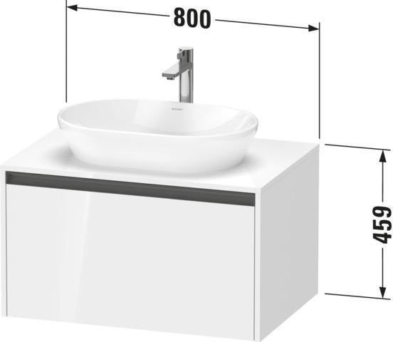 DURAVIT Ketho.2 Konsolen-Waschtischunterbau 800 mm betongrau matt mit 1 Auszug