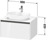 Duravit Ketho.2 Konsolen-Waschtischunterbau 800 mm Eiche Terra mit 1 Auszug