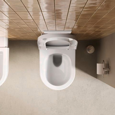 DURAVIT Balcoon WC-Sitz mit Absenkautomatik, Duroplast, Edelstahl-Scharniere, Weiß Matt