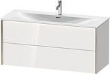 DURAVIT XViu Waschtischunterbau wandhängend 1210 mm, 2 Schubkästen, weiß matt – ohne Griff, mit Tip-On-Technik