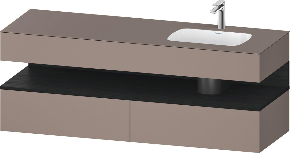 DURAVIT Qatego Einbauwaschtisch mit Konsolenwaschtischunterbau 1600 mm Weiß Matt