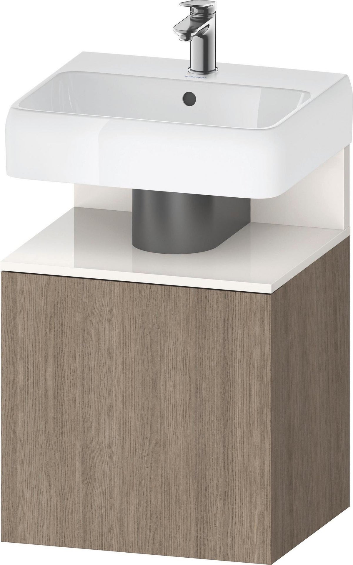 DURAVIT Qatego Waschtischunterbau 490 mm Eiche Terra Matt, wandhängend, 1 Tür links, Tip-On