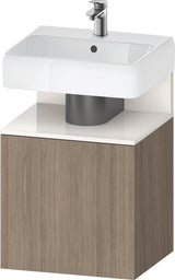 DURAVIT Qatego Waschtischunterbau 490 mm Eiche Terra Matt, wandhängend, 1 Tür links, Tip-On