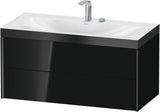 DURAVIT XViu c-bonded Waschtischunterbauset 1000 mm, 2 Schubkästen, schwarz matt / schwarz hochglanz