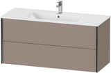 Duravit XViu Waschtischunterbau wandhängend 1210 mm, 2 Schubkästen, champagner matt/weiß matt