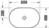 Duravit D-Neo Aufsatzbecken 600 mm oval weiß mit WonderGliss