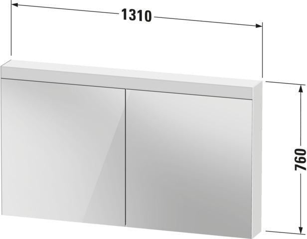 DURAVIT Spiegelschrank BETTER mit LED-Beleuchtung, 760 mm, Anschlag links, Front- und Innenspiegel