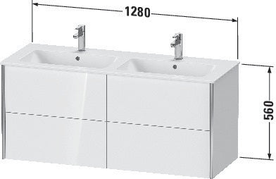 Duravit Waschtischunterbau XVIU 1280 mm mit 4 Schubkästen in champagner-matt