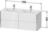 Duravit Waschtischunterbau XVIU 1280 mm mit 4 Schubkästen in champagner-matt