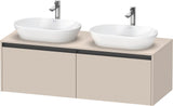 Duravit Ketho.2 Konsolen-Waschtischunterbau 1400 mm Betongrau Matt mit 2 Auszügen