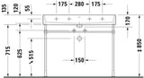 DURAVIT Vero Air Waschtisch 1000 mm Weiß ohne Überlauf mit Hahnlochbank