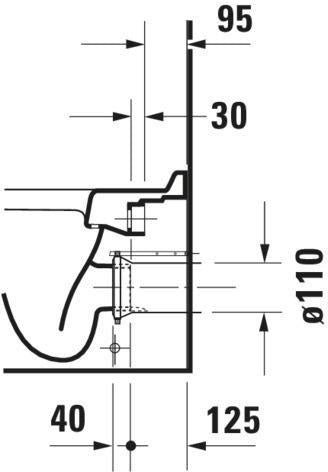 DURAVIT Stand-WC Starck 3 560 mm Tiefspüler, Abgang waagerecht, weiß