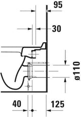 DURAVIT Stand-WC Starck 3 560 mm Tiefspüler, Abgang waagerecht, weiß