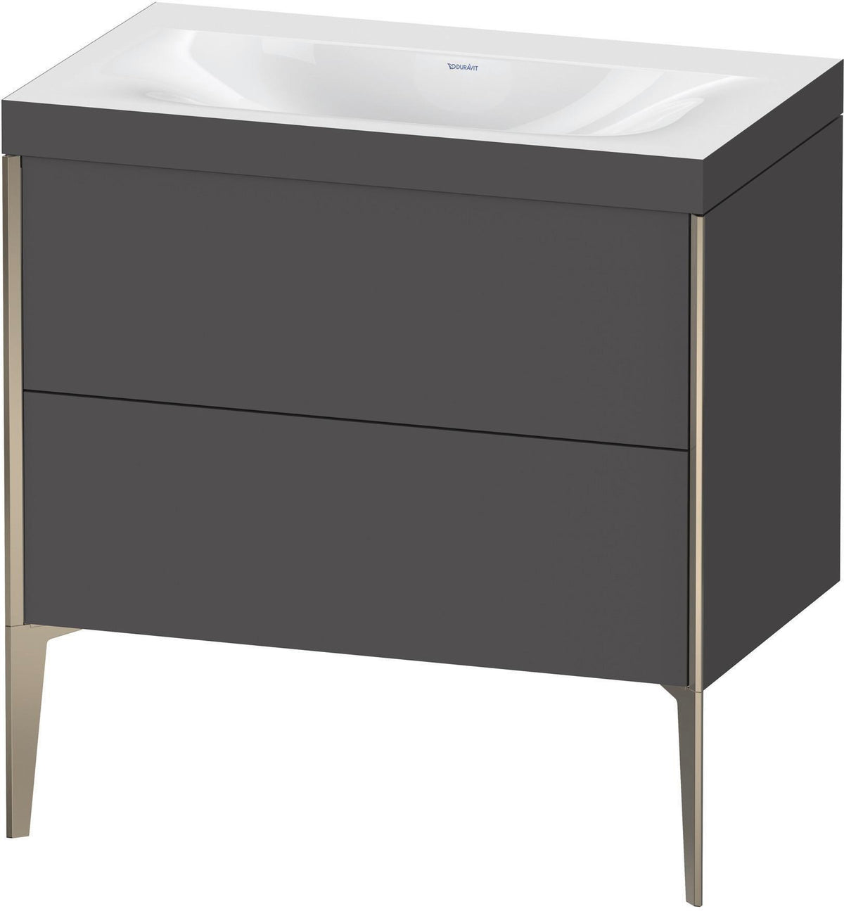 DURAVIT XViu c-bonded Waschtischset 800 mm bodenstehend mit 2 Auszügen und Tip-on Technik