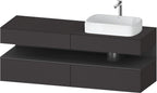graphit supermatt / Nische graphit matt, mit Siphonausschnitt und Schürze / anthrazit