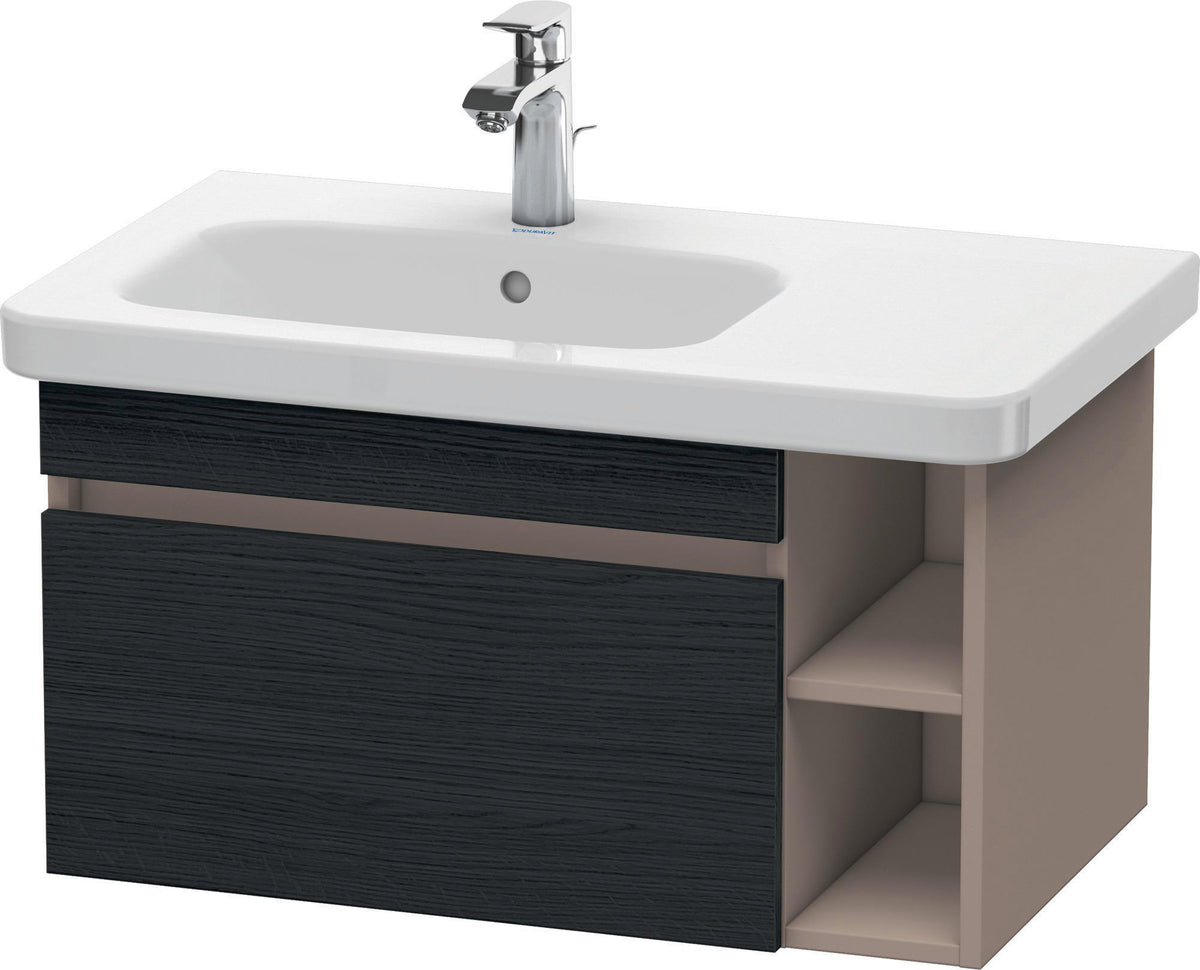 DURAVIT DuraStyle Waschtischunterbau 730 mm betongrau matt – wandhängend mit 1 Auszug & 2 offenen Fächern