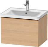 Duravit D-Neo Waschtischunterbau 634 mm betongrau matt mit Bronze-Griff und Soft-Close-Auszug