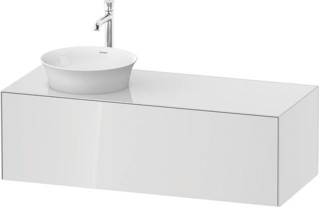 Duravit White Tulip Waschtischunterbau 1300 mm, 1 Auszug, weiß seidenmatt, mit Beleuchtung – Design Philippe Starck