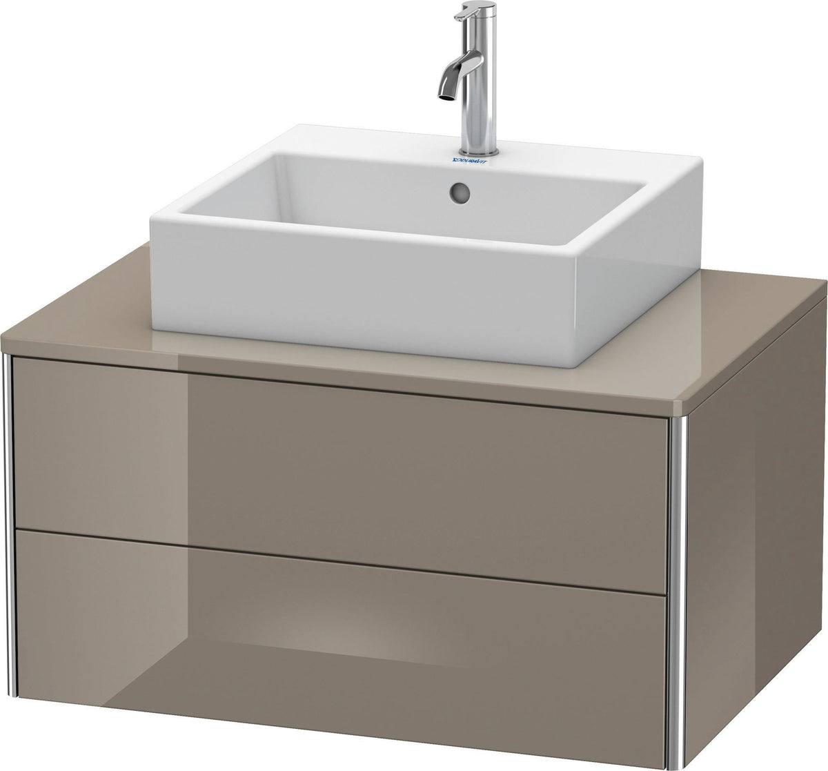 Duravit XSquare Waschtischunterbau 800 mm wandhängend Flannel Grey Hochglanz mit 2 Schubkästen