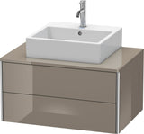 Duravit XSquare Waschtischunterbau 800 mm wandhängend Flannel Grey Hochglanz mit 2 Schubkästen