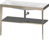 DURAVIT XViu c-bonded Waschtischset 1200 mm in Schwarz Matt mit Metallkonsole und apricot pearl Hochglanz