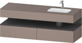DURAVIT Qatego Einbauwaschtisch mit Konsolenwaschtischunterbau 1600 mm Weiß Matt