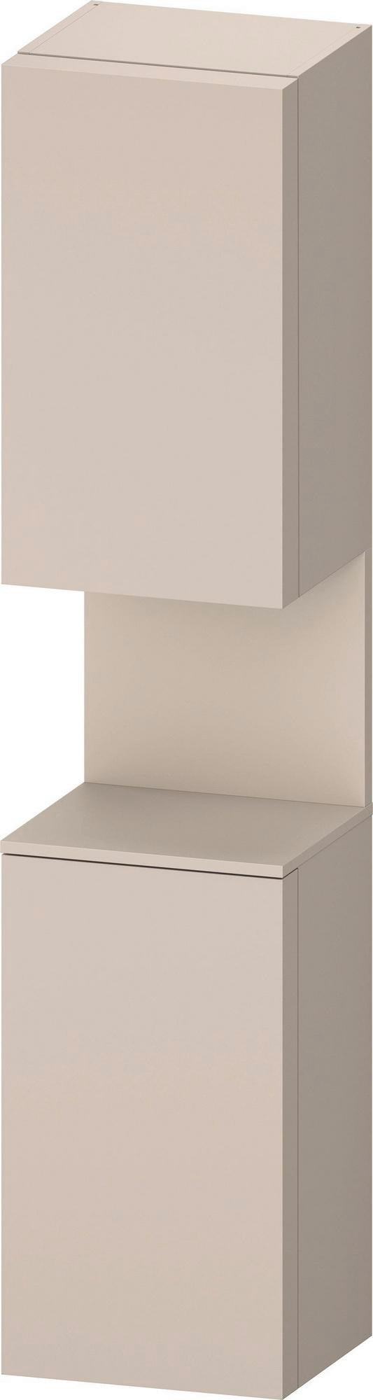 DURAVIT Qatego Hochschrank 400 mm, 2 Türen, weiß Hochglanz, Eiche Schw. Matt