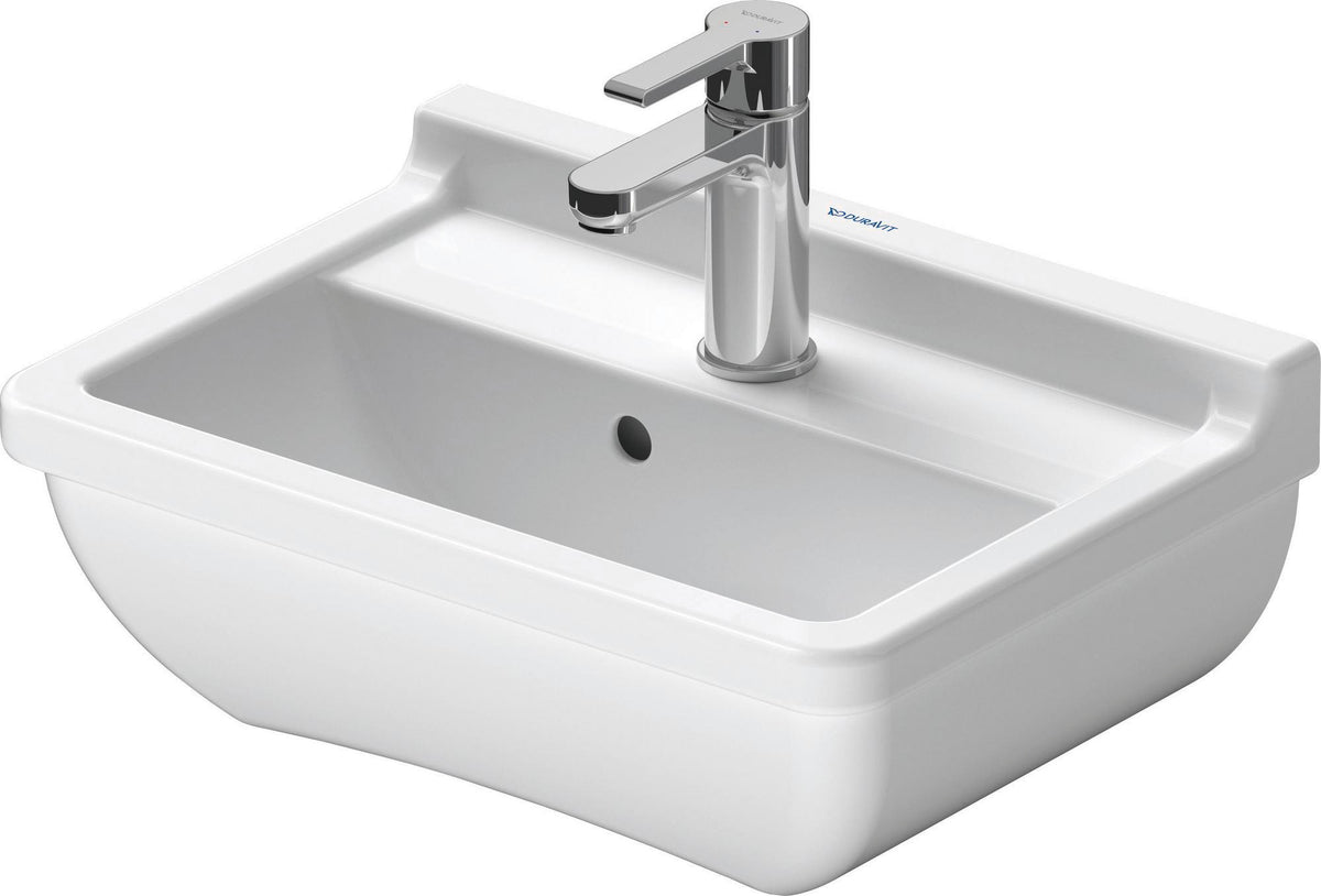 DURAVIT Handwaschbecken Starck 3 450 mm mit Überlauf, 1 Hahnloch, weiß