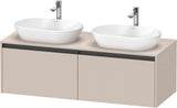 Duravit Ketho.2 Konsolen-Waschtischunterbau 1400 mm Betongrau Matt mit 2 Auszügen