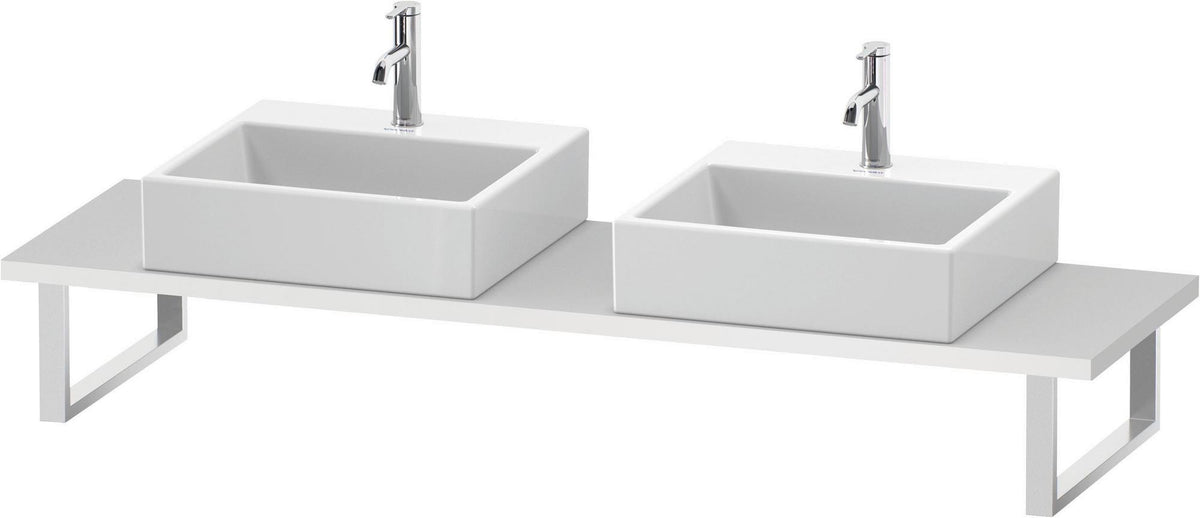 Duravit L-Cube Konsole variabel, 480 mm tief, weiß matt, mit 2 Waschschüssel-Aussparungen