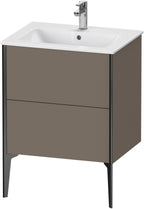 flannel grey seidenmatt / Mitteldichte Faserplatte (MDF) / Ausz.schwarz