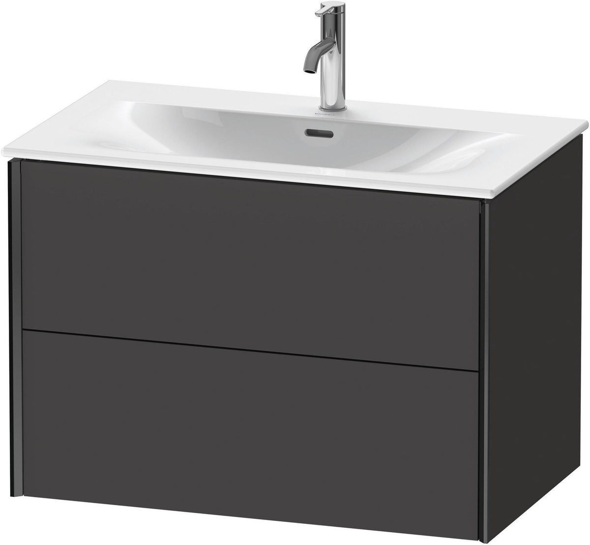 DURAVIT XViu Waschtischunterbau wandhängend 810 mm anthrazit matt mit 2 Schubkästen und Tip-on Technik