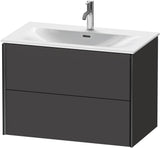 DURAVIT XViu Waschtischunterbau wandhängend 810 mm anthrazit matt mit 2 Schubkästen und Tip-on Technik