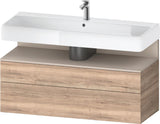 Duravit Qatego Waschtischunterbau 1190 mm – Weiß Matt mit Eiche Schwarz Nische, 1 Auszug, LED