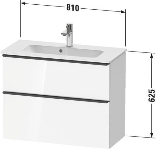DURAVIT D-Neo Waschtischunterbau 810 mm Eiche Schwarz Bronze, wandhängend, 1 Auszug