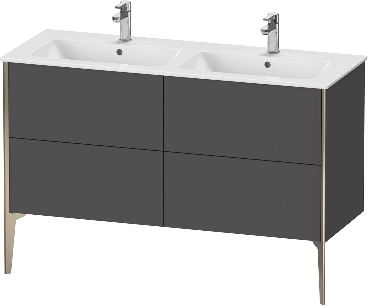 DURAVIT XViu Waschtischunterbau bodenstehend 1280 mm, 4 Auszüge, weiß matt – Tip-On