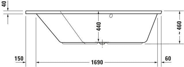 DURAVIT Paiova 5 Eckbadewanne 1900x1400 mm Weiß – Raumsparwanne mit 2 Rückenschrägen