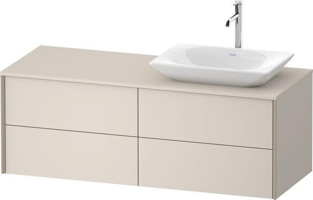 Duravit XVIU Waschtischunterbau 1400x550mm Champagner Matt mit Konsolenplatte und 4 Schubkästen