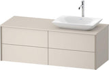 Duravit XVIU Waschtischunterbau 1400x550mm Champagner Matt mit Konsolenplatte und 4 Schubkästen